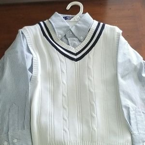 Boys Sweater Vest and Button down shirt